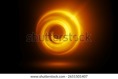 Glow swirl light effect. Circular lens flare. Abstract rotational lines. Power energy element. Luminous sci-fi. Shining neon lights. Swirl trail effect. Dynamic ellipse. Neon gradient. Golden illusion