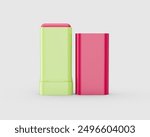 Glow Tinted Pink Blush Stick In Lime Green Casing With Glossy Pink Cap For Cheeks 3D Illustration