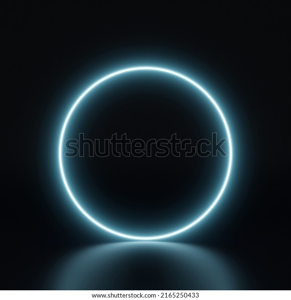 Glowing Background Blue Neon Circle Empty Stock Illustration 2165250433 ...