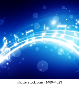 Music Notes Blurry Lights On Bright Stock Illustration 250214182 ...