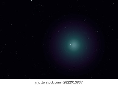 Glowing celestial body surrounded by numerous twinkling stars in deep space