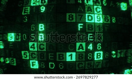 Glowing Data Matrix of Abstract Digital Code. Technology and cybersecurity design. 3D render