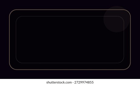 Glowing double-border rectangle on dark background with soft corner circle, evoking futuristic interface design and digital UI composition elements.