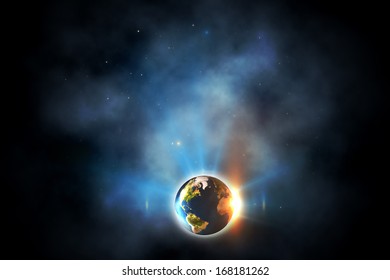 Glowing earth, Elements of this image furnished by NASA