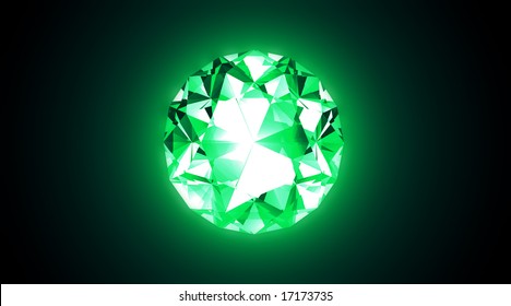 Glowing Emerald - Diamond Cut - 3D Illustration