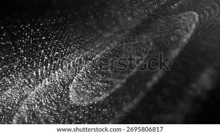 Glowing energy patterns, halftone Circular design with fragments, particles, molecular spheres, endless motion, hypnotic lines, cosmic features, abstract avocado. Perfect for science, technology
