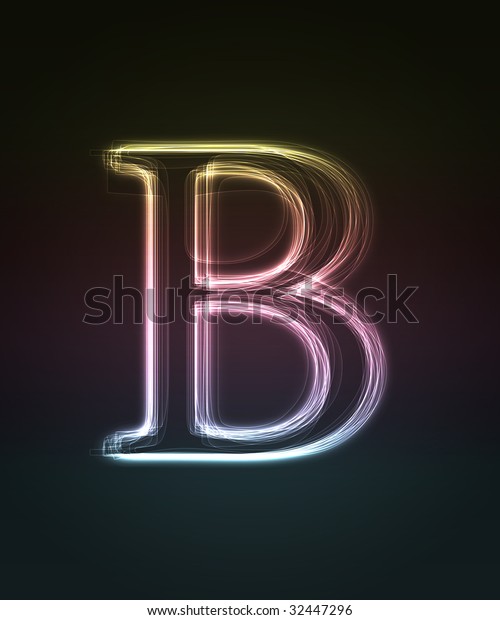 Glowing Font Shiny Letter B Stock Illustration 32447296