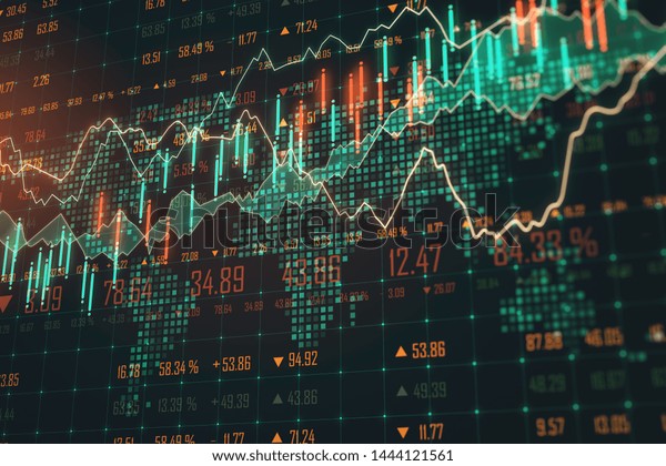 Glowing Forex Graph On Blurry Background Stock Illustration 1444121561 ...