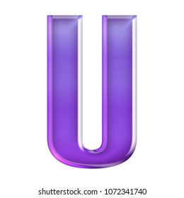 Glowing Glossy Purple Metallic Letter U Stock Illustration 1072341740 ...