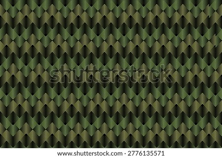 Glowing green background. Endless geometric patterns. Luxurious modern design.