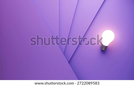 Glowing light bulb emerging from abstract geometric space representing breakthrough ideas, creative energy, leadership mindset, and innovative thinking in modern minimal style, 3d rendering.