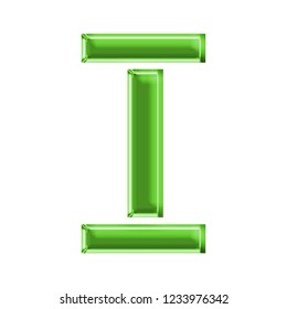 Glowing Metallic Green Letter 3d Illustration Stock Illustration ...