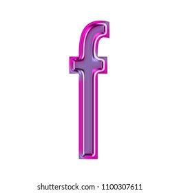 Shiny Pink Glass Letter F Lowercase Stock Illustration 1082117165