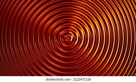 Glowing Metallic Red Circle Ripple Wave Effect