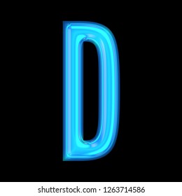 Glowing Neon Blue Glass Letter D Stock Illustration 1263714586 ...