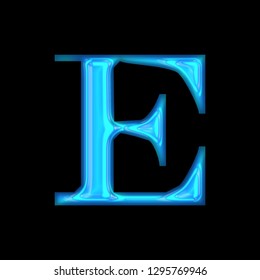 Glowing Neon Blue Glass Letter E Stock Illustration 1295769946 ...