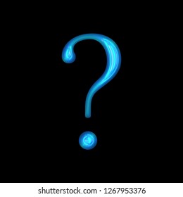 Glowing Neon Blue Glass Question Mark Stock Illustration 1267953376 ...