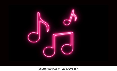 Glowing neon effect music icon. Music note neon purple color of illustration. Neon music note icon. Glowing neon note sign, - Powered by Shutterstock