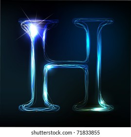 Glowing Neon Font Shiny Letter H Stock Illustration 71833855 | Shutterstock