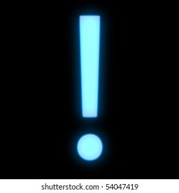 Glowing Neon Font - Sign Exclamation Mark