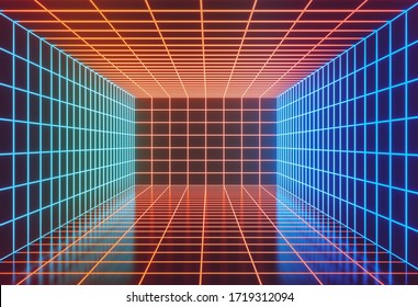 Glowing Neon Lights Futuristic Sci Fi Stock Illustration 1719312094 ...