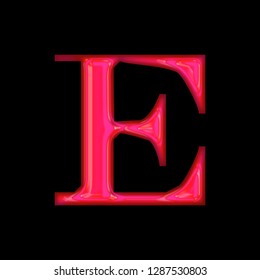 Glowing Neon Pink Glass Letter E Stock Illustration 1287530803 ...