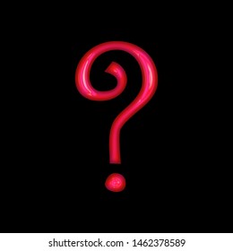 Glowing Neon Pink Glass Question Mark Stock Illustration 1462378589 