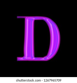 Glowing Neon Purple Glass Letter D Stock Illustration 1267965709 ...