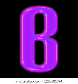 Glossy Holographic Alphabet Letter B Uppercase Stock Illustration ...