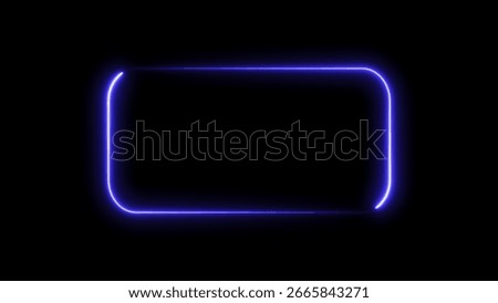 A glowing neon purple rounded rectangle frame on a black background, perfect for digital design and futuristic themes.