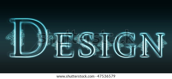 Glowing Neon Word Design Floral Decoration Stock Illustration 47536579