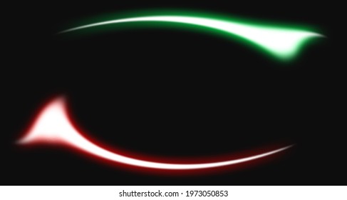 glowing objects on black backdrop