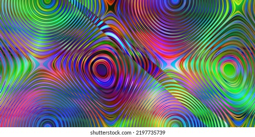 Glowing Op Art Concentric Shapes With One Angled Ray