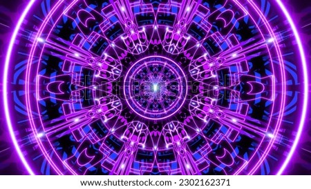Glowing Purple and Blue Geometric Pattern Tile Background