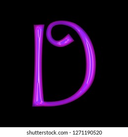 Glowing Purple Shiny Glass Letter D Stock Illustration 1271190520 ...