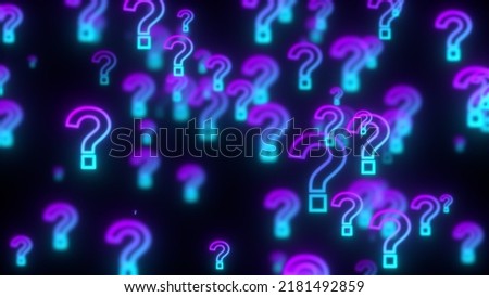 Glowing question marks. Computer generated 3d render