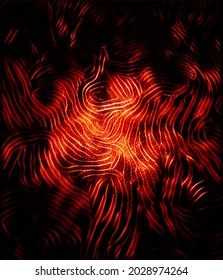 Glowing Red Hot Metallic Molten Material Making Detailed Patterns As It Melts And Flows 