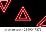 A glowing red neon triangle pattern on a black background with sharp lines and bright light effects creating a futuristic and modern visual design.