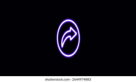 Glowing share icon. reply send forward button social media.