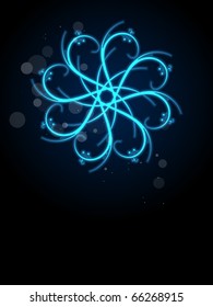 Glowing Snow flake background. Merry Christmas greeting.Vector version available in my gallery.
