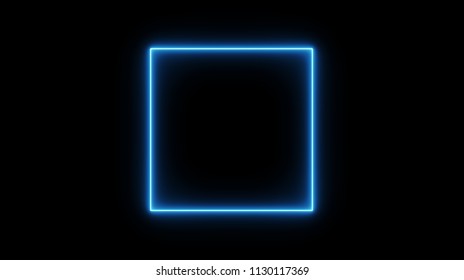 Glowing Square On Transparency Background.