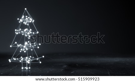 Glowing wireframe christmas tree shape. Abstract holiday 3D render
 Stock photo © 