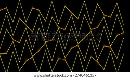 Glowing Yellow Zigzag Waveform Abstract Background.
