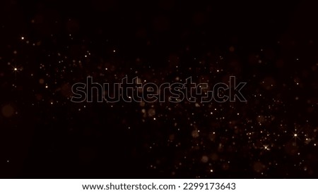 Glowy star particles background. 3D illustration of 4K background photo of many stars shining on dark background.
