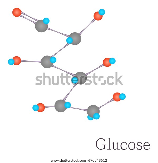 Glucose 3d Molecule Cartoon Illustration Glucose Stock Illustration ...