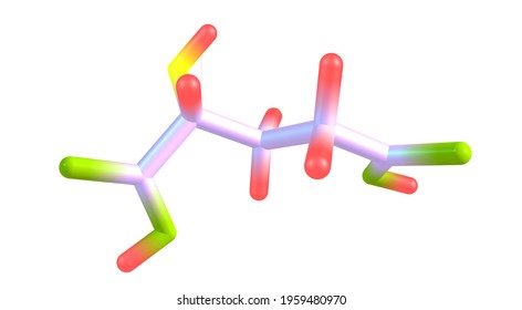 Glutamic acid is an alpha-amino acid that is used by almost all living beings in the biosynthesis of proteins. 3d illustration