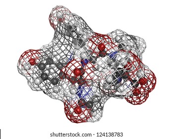 Gluten Exorphin A5 Molecule, Chemical Structure. This Peptide Is A Wheat Gluten Digestion Fragment That Has Morphine Like (opioid) Properties.