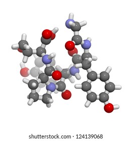 Gluten Exorphin A5 Molecule, Chemical Structure. This Peptide Is A Wheat Gluten Digestion Fragment That Has Morphine Like (opioid) Properties.