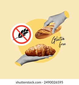 gluten free, Wheat, Logo, Food, Display, Allergy, Groceries, bread, hand with bread, gluten free, Healthy food, Healthy lifestyle, Lifestyles, Nutrition label, Flour, Ingredient, Brown, Material - Powered by Shutterstock