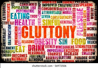 Gluttony One Of The Seven Deadly Sins Concept